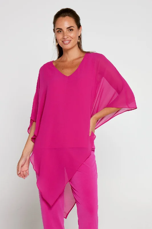 Women's Effortless Casual Outfit Aubriella Top - Hot Pink