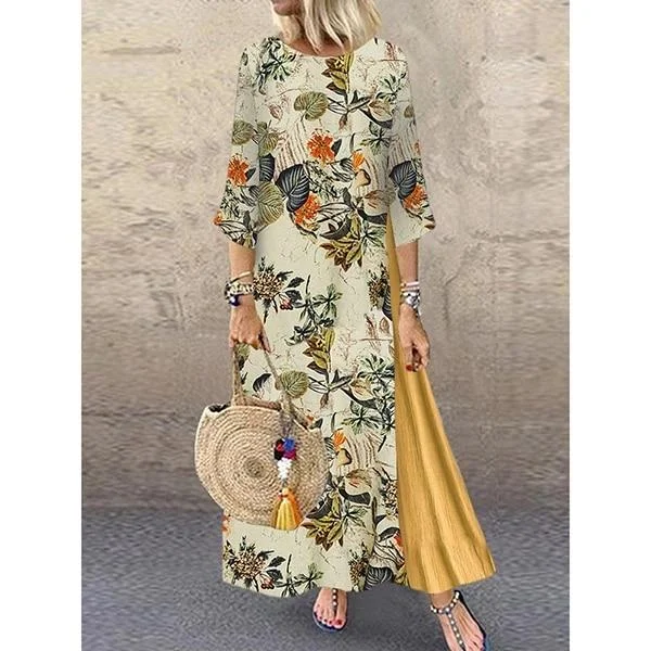 Wardrobe Essentials FashionSierra - Women Summer Boho Floral O Neck Long Sleeve Maxi Dress Ladies Casual Loose Dress Oversized Kaftan Beach Sundress Wardrobe Essentials FashionSierra - Women Summer Boho Floral O Neck Long Sleeve Maxi Dress Ladies Casual Loose Dress Oversized Kaftan Beach Sundress