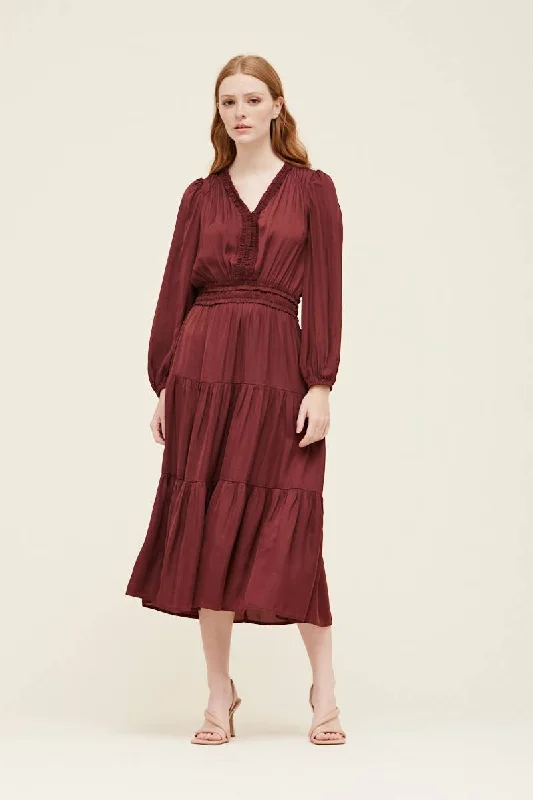 Affordable Women's Clothes Merlot Dreams Midi Dress