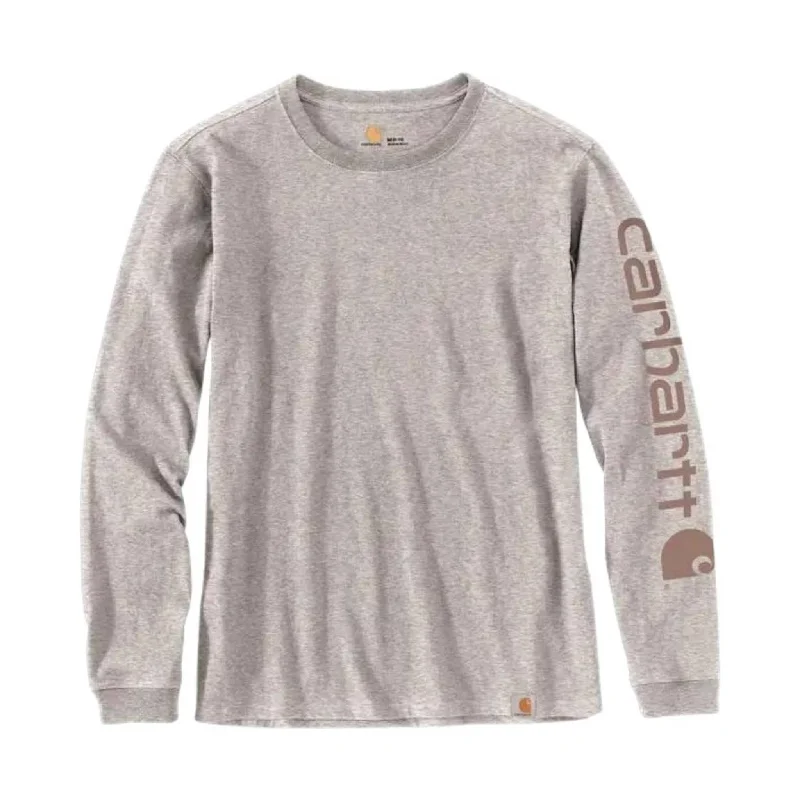 Trendy Street Style Clothing Carhartt Women's Long Sleeve Logo T-Shirt - Heather Gray Trendy Street Style Clothing Carhartt Women's Long Sleeve Logo T-Shirt - Heather Gray