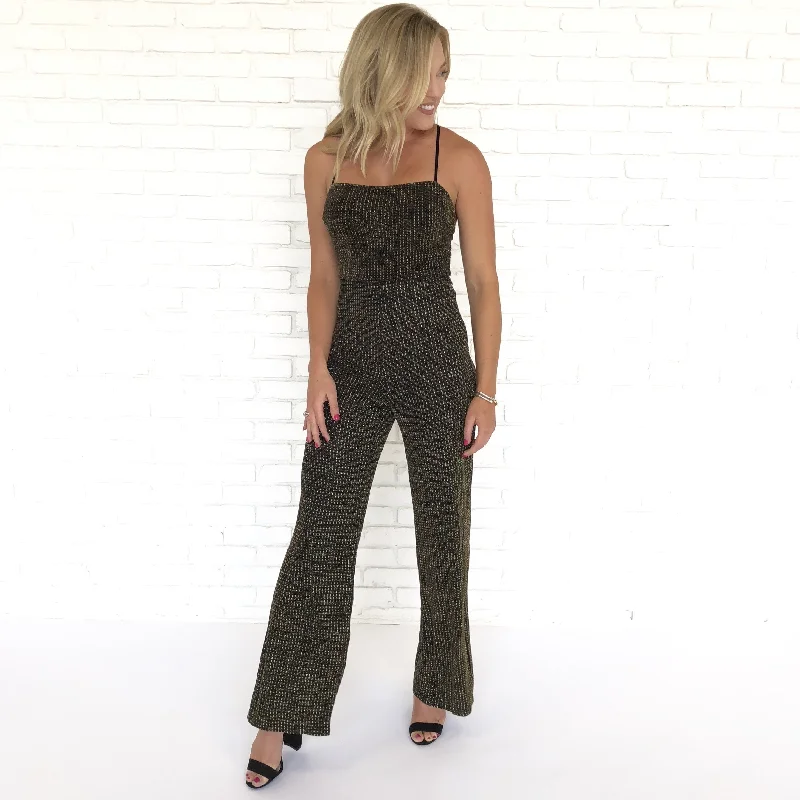 Women's Evening Clothing Taken for Gold Sparkling Jumpsuit