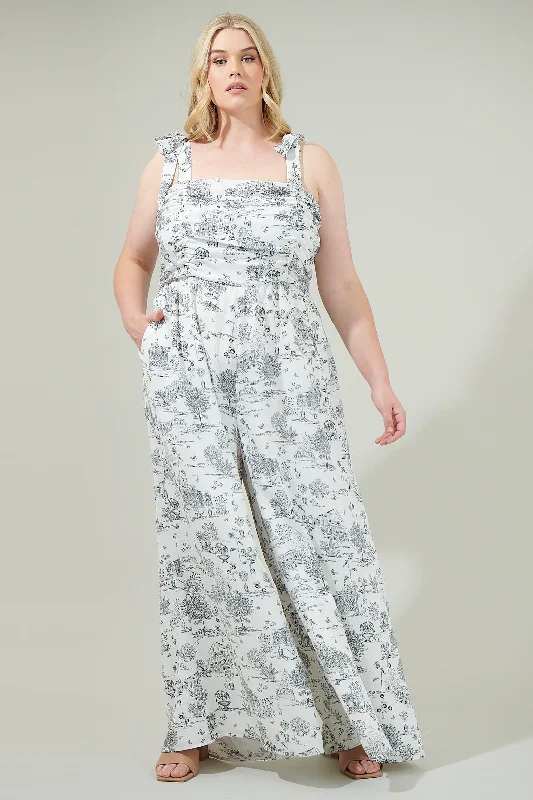 Women's Stylish Casual Garments Renzo Toile Strap Tie Jumpsuit Curve