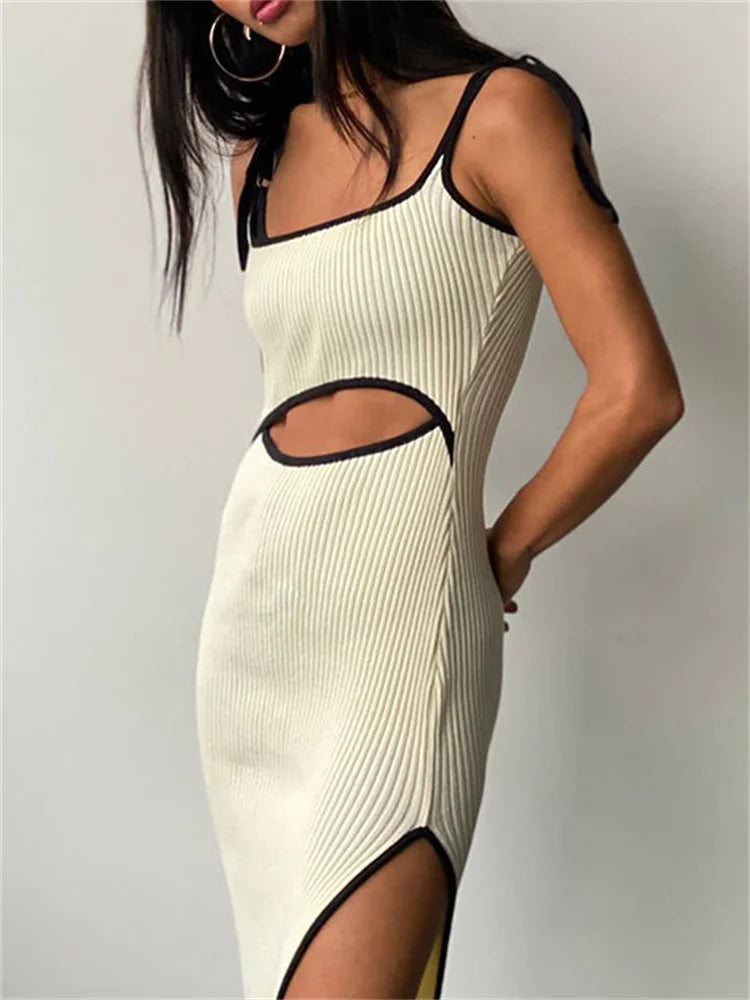 Latest Fashion for Women Lace-Up Waist Cutout Hollow Out Side Split Sleeveless Midi Dress Latest Fashion for Women Lace-Up Waist Cutout Hollow Out Side Split Sleeveless Midi Dress