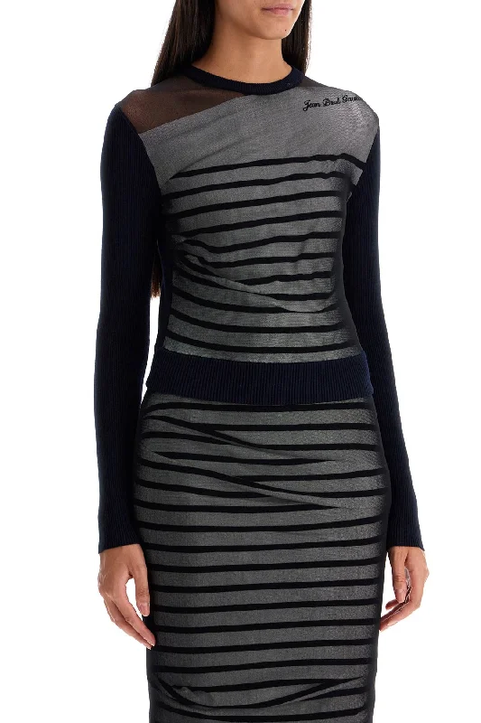 Women's Clothing Jean Paul Gaultier "striped Mesh Sailor Shirt
