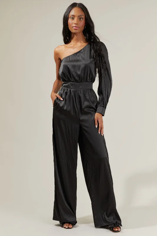 Formal Clothing For Women Corina Satin One Shoulder Jumpsuit