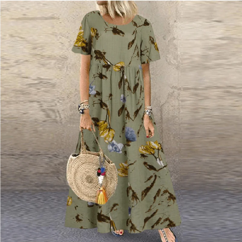 Women's Stylish Casual Garments Mona Bohemian Floral Maxi Dress