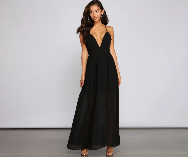 Women's Clothes For Special Occasions Effortless Beauty Stylish Chiffon Maxi Dress