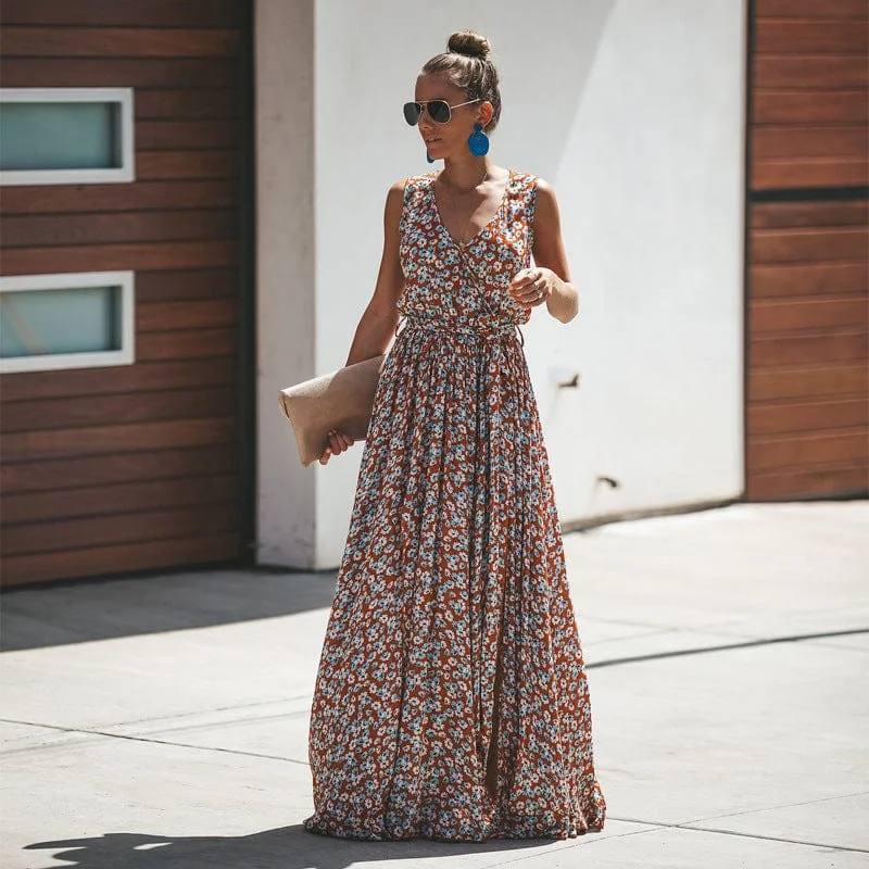 Sustainable Women's Clothes Mystery Floral Boho Maxi Dress