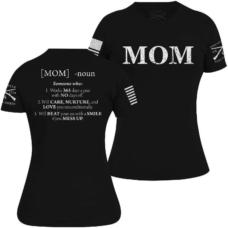 Elegant Women's Clothing Grunt Style Women's Mom Defined T-Shirt - Black