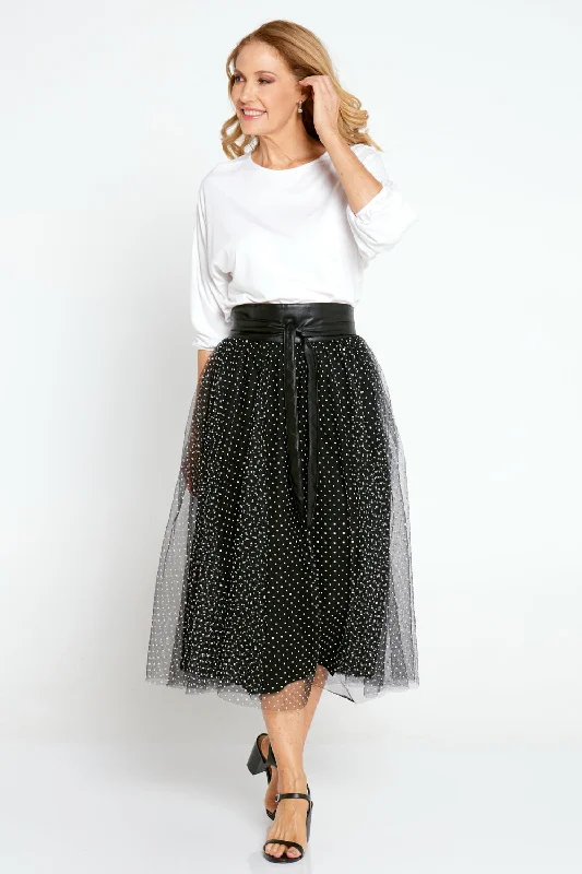 Women's Seasonal Clothing Carrie Tulle Skirt - Black/Micro Spot