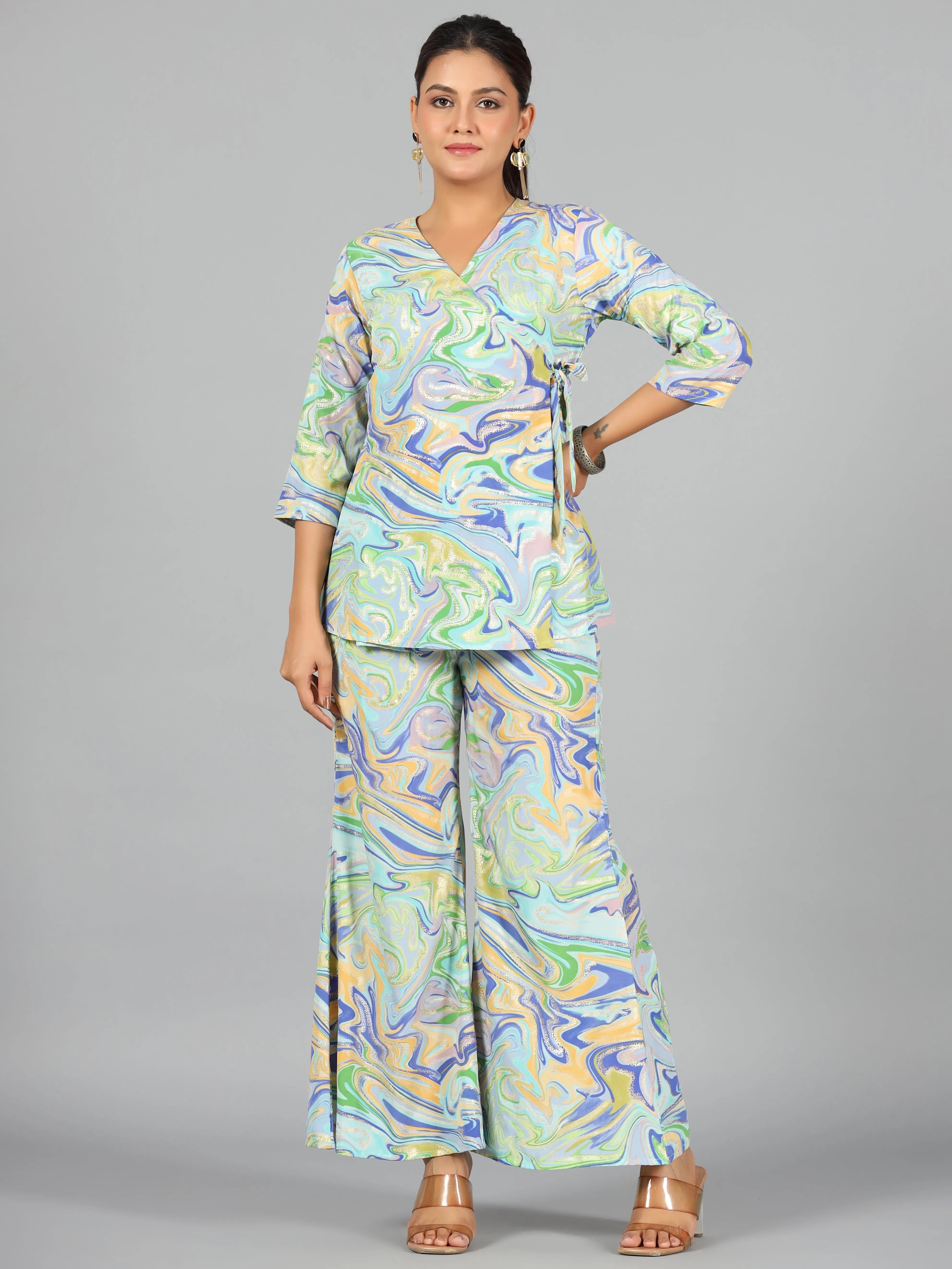 Stylish Women's Apparel Women Printed Standard Blue Jumpsuits & Sets