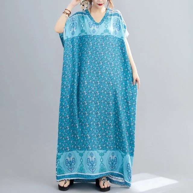 Women's Outdoor Activity Garments Aquaria Blue Kaftan Dress