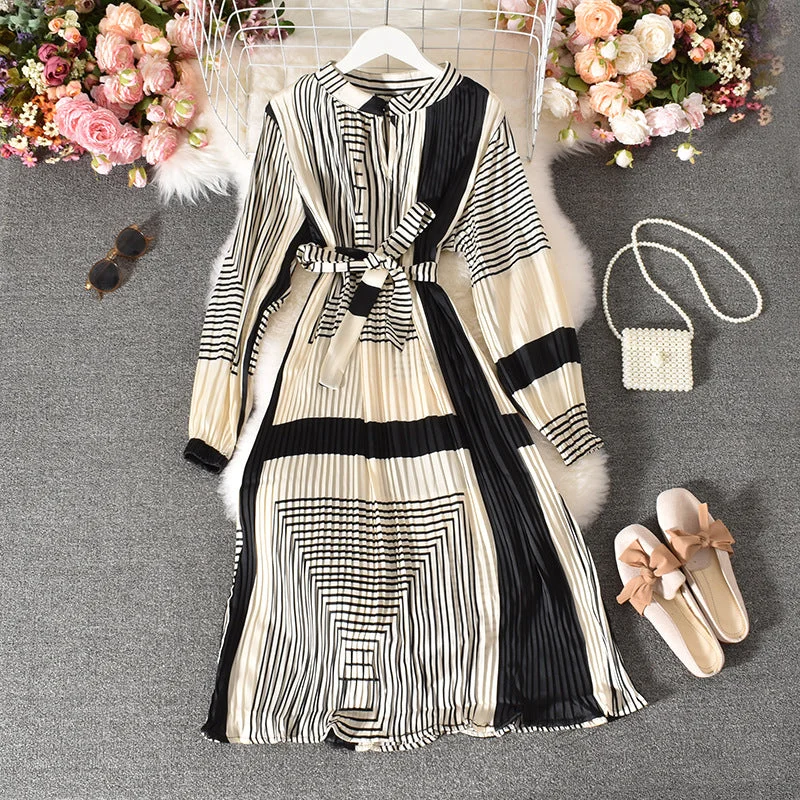 Women's Evening Garments Boho Summer Dress for Women, Pleated Retro Bohemian Dress