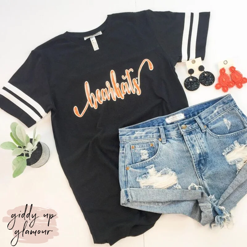 Effortless Chic Apparel SHSU | Cursive Bearkats Logo Short Sleeve Jersey Tee in Black Effortless Chic Apparel SHSU | Cursive Bearkats Logo Short Sleeve Jersey Tee in Black