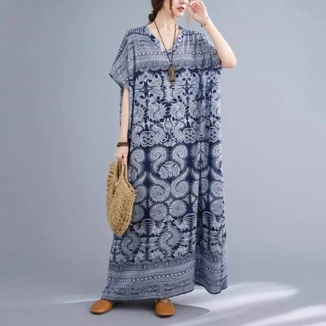 Women's Vintage-Inspired Clothing Yin Yang Dragon Kaftan Dress