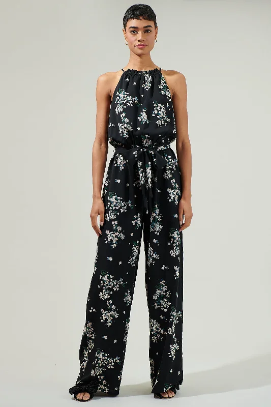 Classic Women's Apparel Magnol Floral Lighthearted Trapeze Jumpsuit