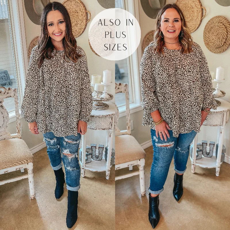 Best Deals Of The Season Last Chance Size Small | Tell Me Your Dreams Long Sleeve Tiered Leopard Blouse in Ivory Best Deals Of The Season Last Chance Size Small | Tell Me Your Dreams Long Sleeve Tiered Leopard Blouse in Ivory