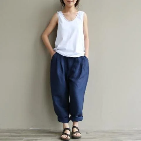 Women's Trendy Casual Clothes Casual Literary Roll-up Trousers  | Zen