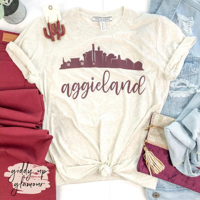 Break Fashion Norms Aggie Game Day | Aggieland Skyline Short Sleeve Tee Shirt in Oatmeal Ivory Break Fashion Norms Aggie Game Day | Aggieland Skyline Short Sleeve Tee Shirt in Oatmeal Ivory