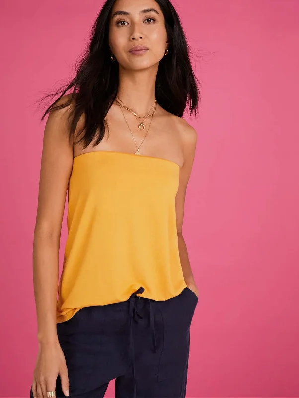 Comfort Centric Apparel Lily LENZING™ ECOVERO™ Jersey Bandeau Top | Mango Sorbet