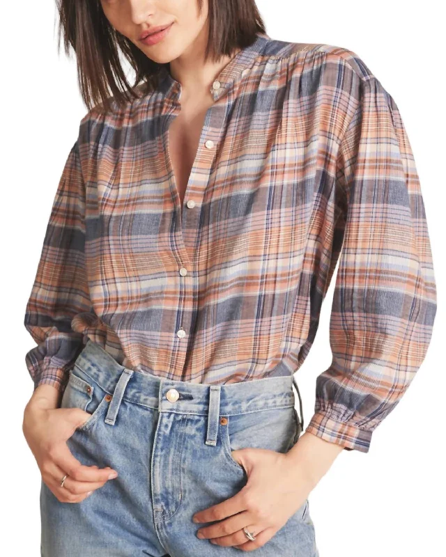 Street Style Fashion Lily Blouse In Eclipse Plaid
