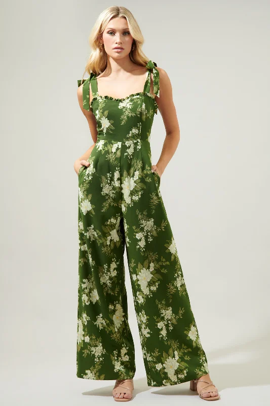 Women's Casual Attire Vetiver Floral Dume Wide Leg Jumpsuit