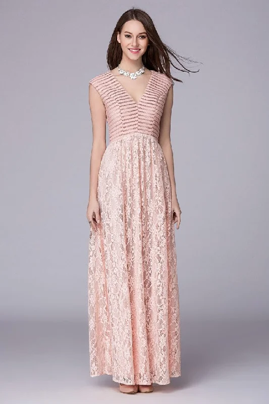 Women Clothing FashionSierra - Lace Patchwork Elegant Party Prom Floor Length Runway Dresses Women Clothing FashionSierra - Lace Patchwork Elegant Party Prom Floor Length Runway Dresses