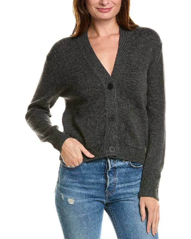 Vibrant Styles Forte Cashmere Pocket V-Neck Wool & Cashmere-Blend Cardigan