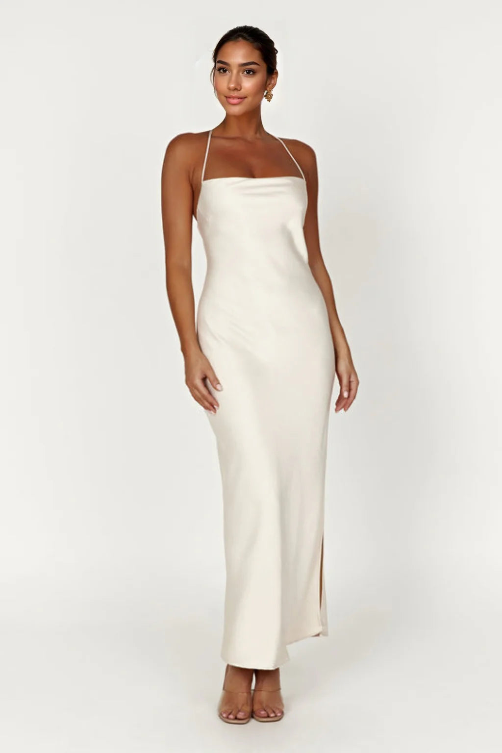 Women's Urban Clothing Sydney Straight Neck Slip Maxi Dress - Cream