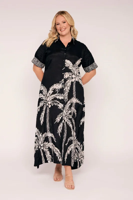 Women's Wedding Apparel Gracie Shirt Dress in Sunset Palms