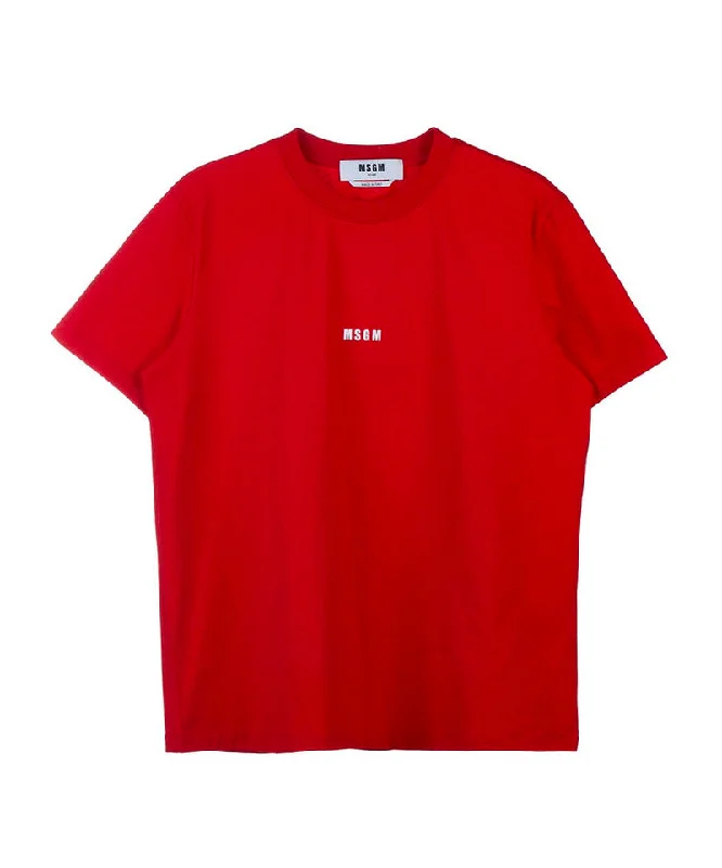 Vibrant Femme Fashion Cotton T-shirt with micro logo RED