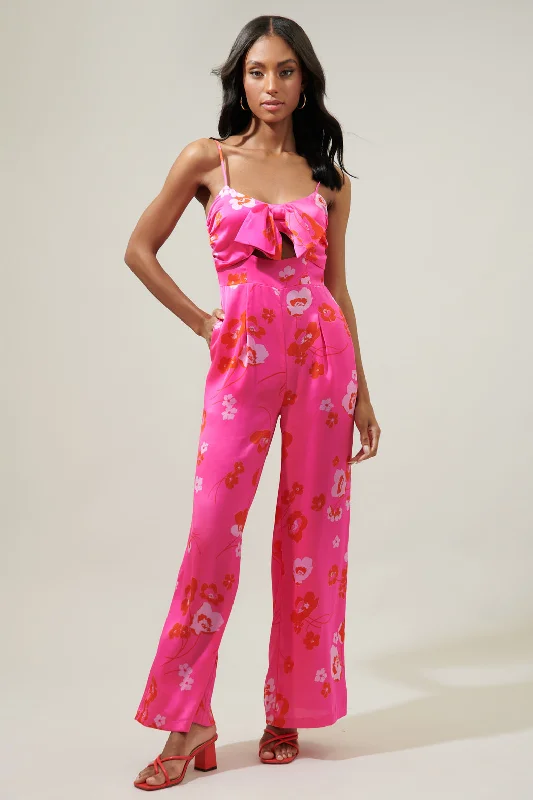 Stylish Clothes For Women Cherry Blossom Raleigh Cut Out Straight Leg Jumpsuit