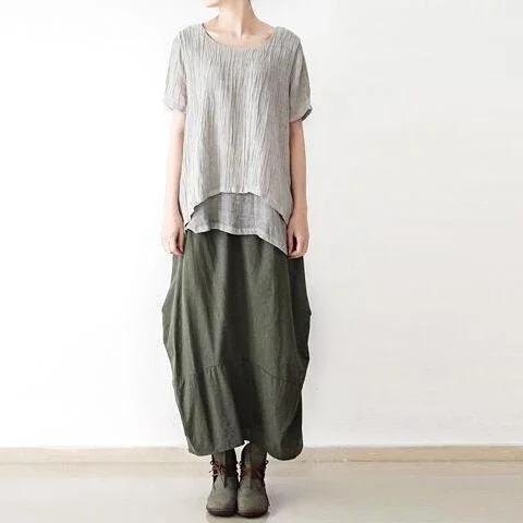 Women's Transitional Clothes Loose Irregular Cut Maxi Skirt