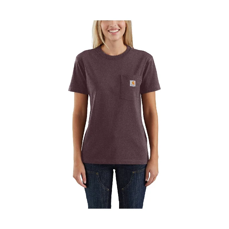 Modern Casual Clothing Carhartt Women's Loose Fit Heavyweight Short-Sleeve Pocket T-Shirt - Blackberry Heather Modern Casual Clothing Carhartt Women's Loose Fit Heavyweight Short-Sleeve Pocket T-Shirt - Blackberry Heather