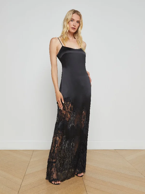 Sophisticated Women's Fashion Silvana Silk Lace Gown