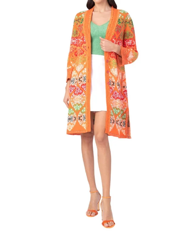 The Latest Trends Retro Jacquard Summer Coat In Peach