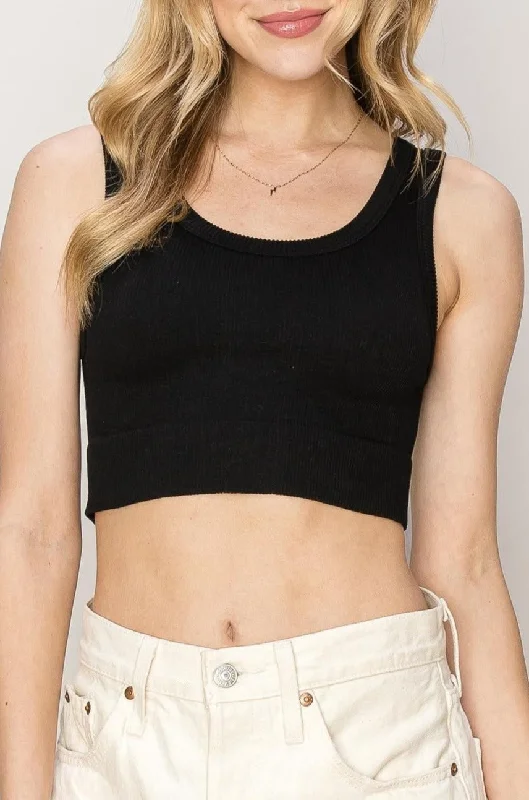 Effortless Chic Apparel Cropped Ribbed Seamless Tank