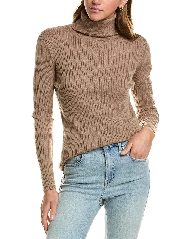 Early Bird Offer Hannah Rose Turtleneck Cashmere-Blend Sweater