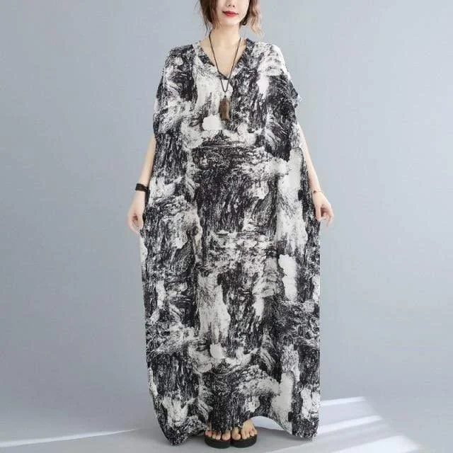 Women's High-End Clothing Phuket Abstract Kaftan Dress