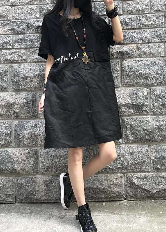 Women's Apparel Style Cotton dresses Boho Casual Spliced Print Short Sleeve Dress