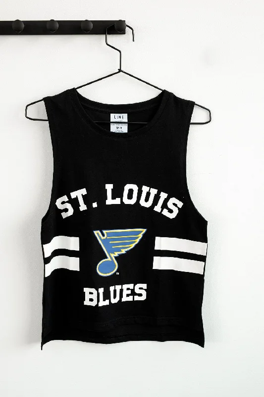 Trend Forward Threads For Her ST. LOUIS BLUES LINE CHANGE TEAM TANK - BLACK