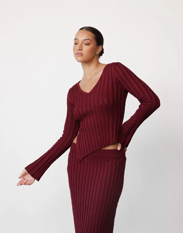 Limited Stock Andrea Top (Cranberry)