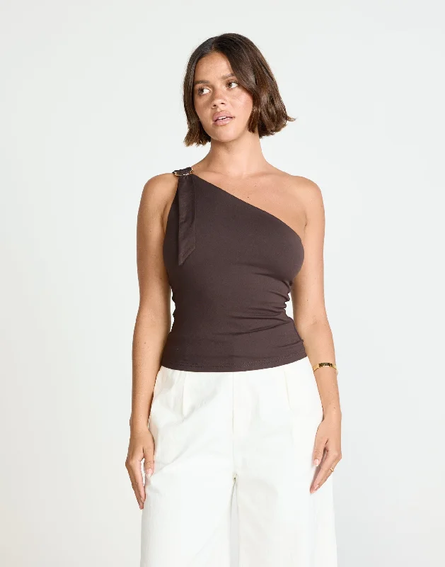 Dive Into Trendy Styles Zuelia Top (Chocolate)