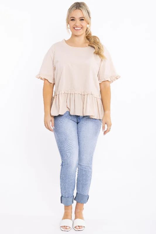 Contemporary Casual Deals Forever Top | Beige | FINAL SALE