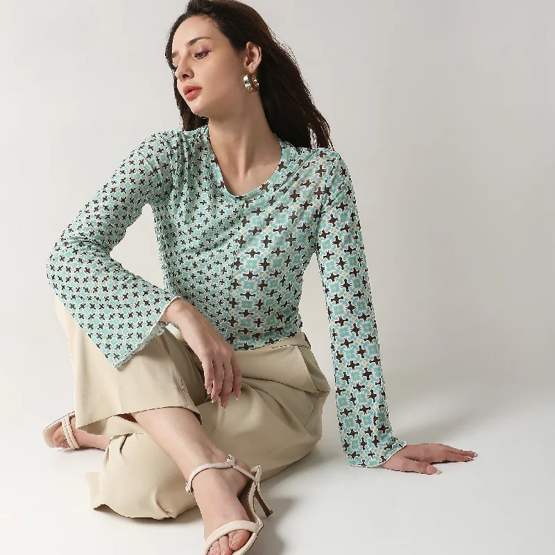 Ends Soon Slim Fit Printed Top