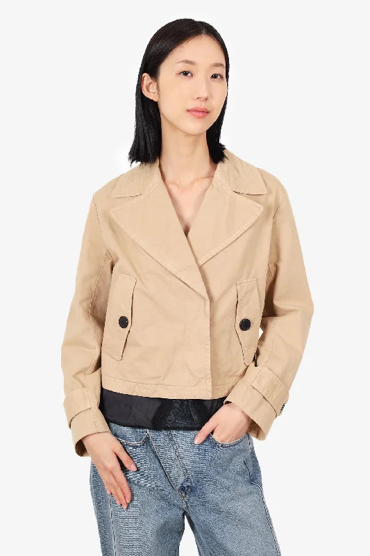 Limited-Stock Clothing Sale – Shop Before It's Too Late Dries Van Noten Khaki Cropped Trench Coat Size 34