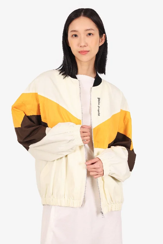 Charming Women's Clothes For Special Events Palm Angels White/Yellow Bomber Jacket Size 52