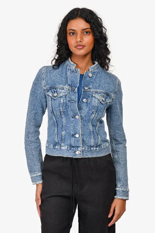 Women's Clothes For Special Occasions Acne Studios Light Wash Distressed Denim Jacket Size 32