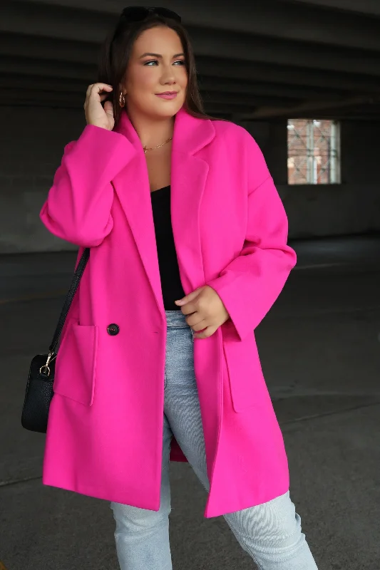 Chic And Affordable Fashion – Limited-Time Offers Cape Cod Coat - Hot Pink