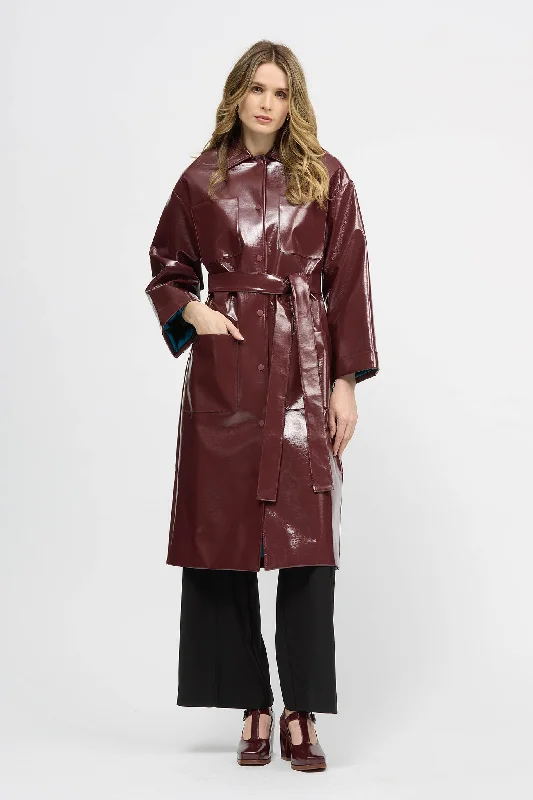 Women's Casual Outfit Selva Raincoat Burgundy